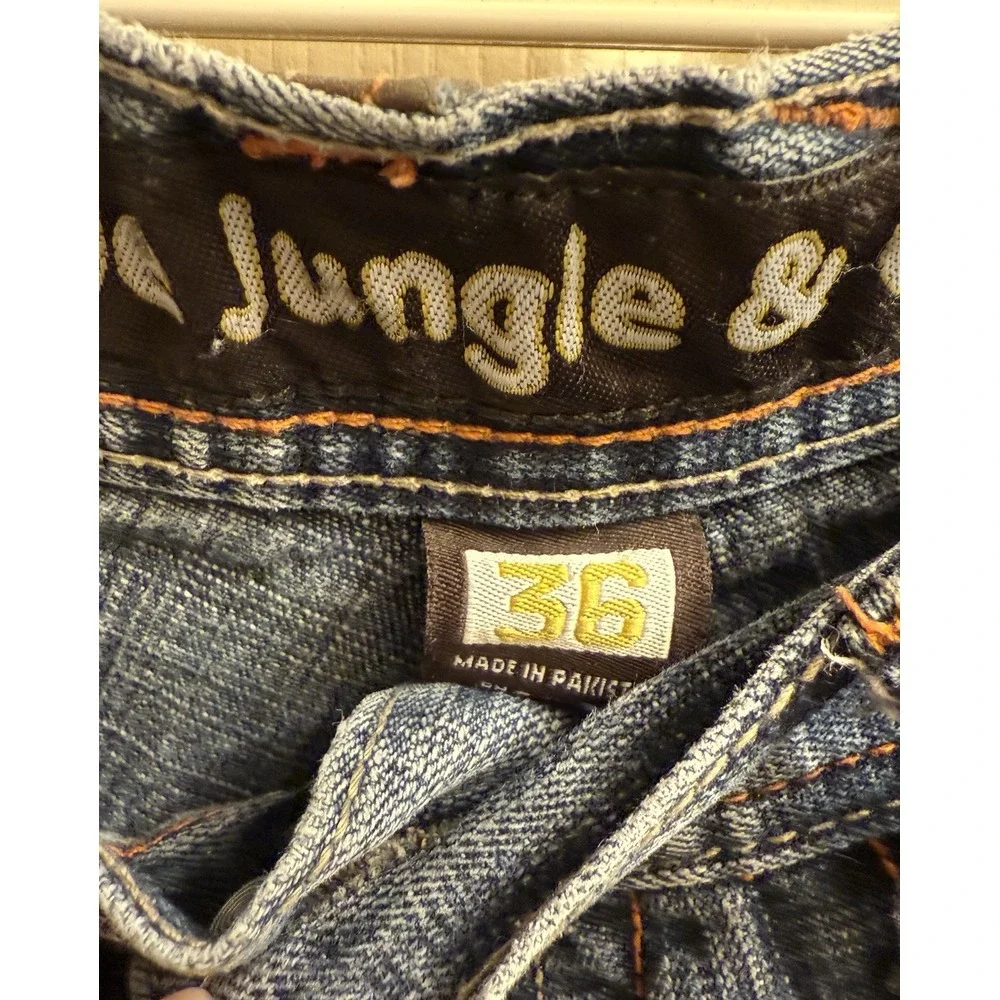 5ive Jungle Jeans Mens 36 Blue Denim. Jungle‎ Walk Of Life. Y2k. Leather Rare